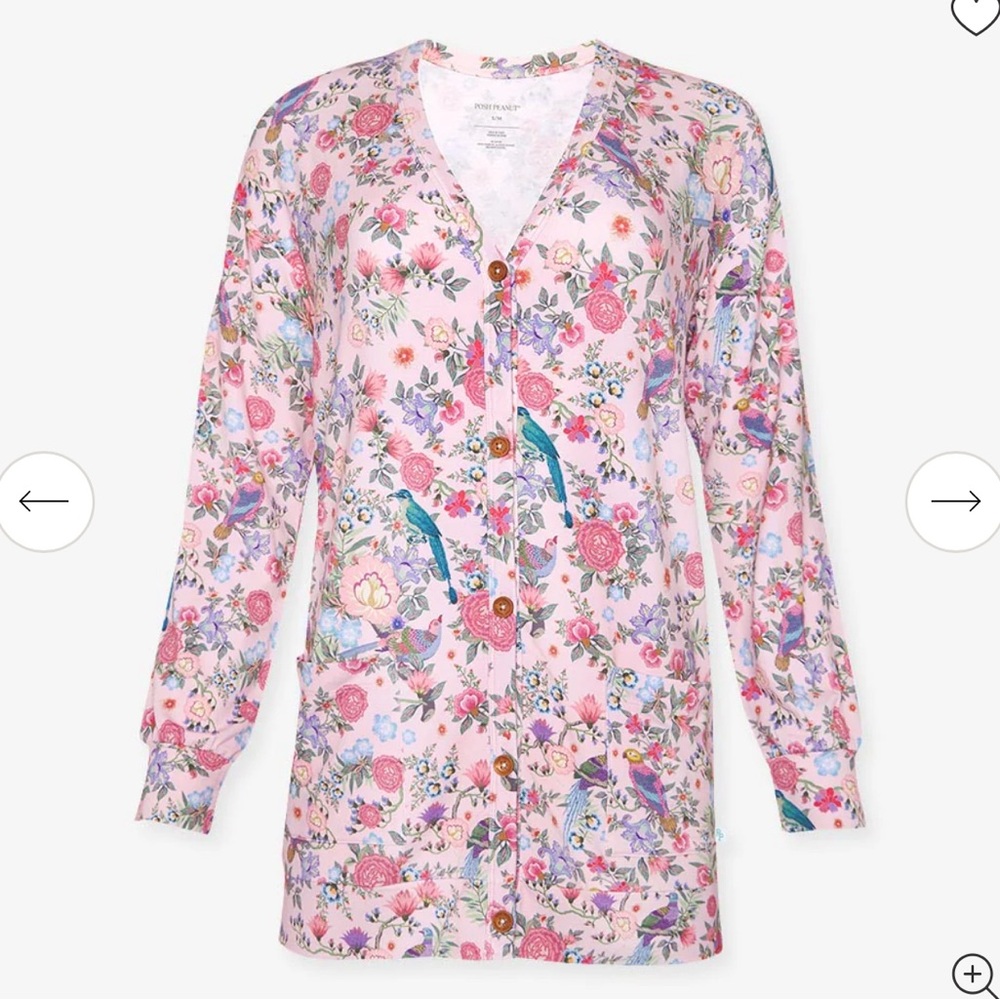 NWT Posh Peanut Women's French Terry Cardigan Christine  2X-3X - Picture 2 of 5
